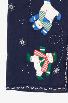 Vintage Blue Snowmen Ugly Christmas Vest (1990s)