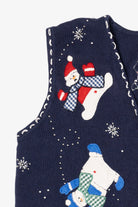 Vintage Blue Snowmen Ugly Christmas Vest (1990s)