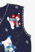 Vintage Blue Snowmen Ugly Christmas Vest (1990s)