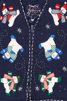 Vintage Blue Snowmen Ugly Christmas Vest (1990s)