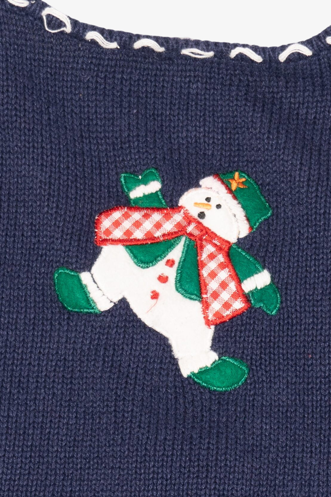 Vintage Blue Snowmen Ugly Christmas Vest (1990s)