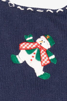 Vintage Blue Snowmen Ugly Christmas Vest (1990s)