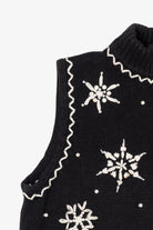 Vintage Black Mercer Street Studio Snowflakes Ugly Christmas Vest (2000s)