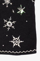 Vintage Black Mercer Street Studio Snowflakes Ugly Christmas Vest (2000s)
