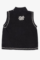 Vintage Black Mercer Street Studio Snowflakes Ugly Christmas Vest (2000s)