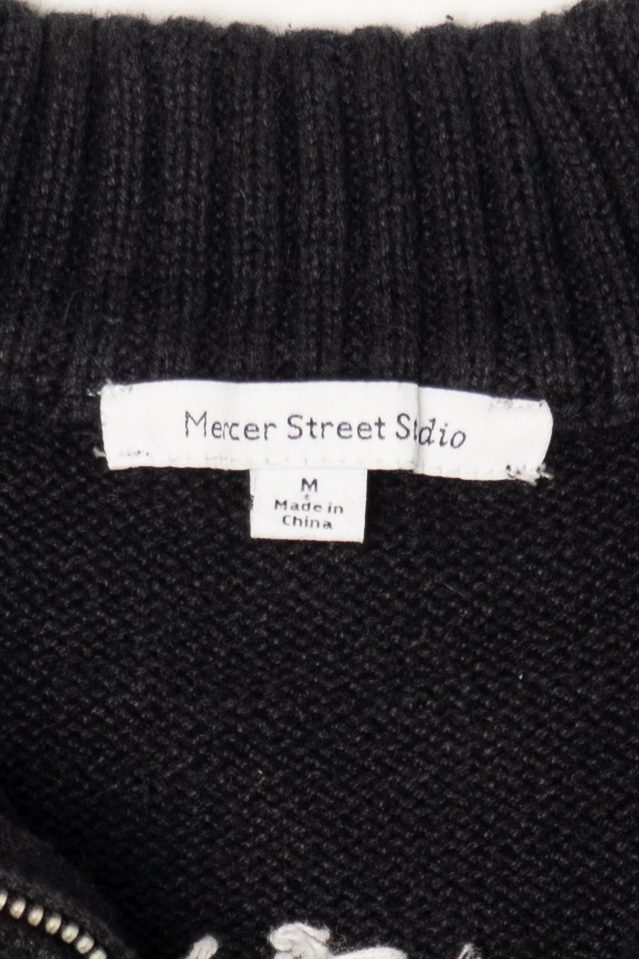 Vintage Black Mercer Street Studio Snowflakes Ugly Christmas Vest (2000s)