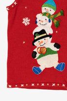 Vintage Red Mercer Street Studio Snowmen Ugly Christmas Vest
