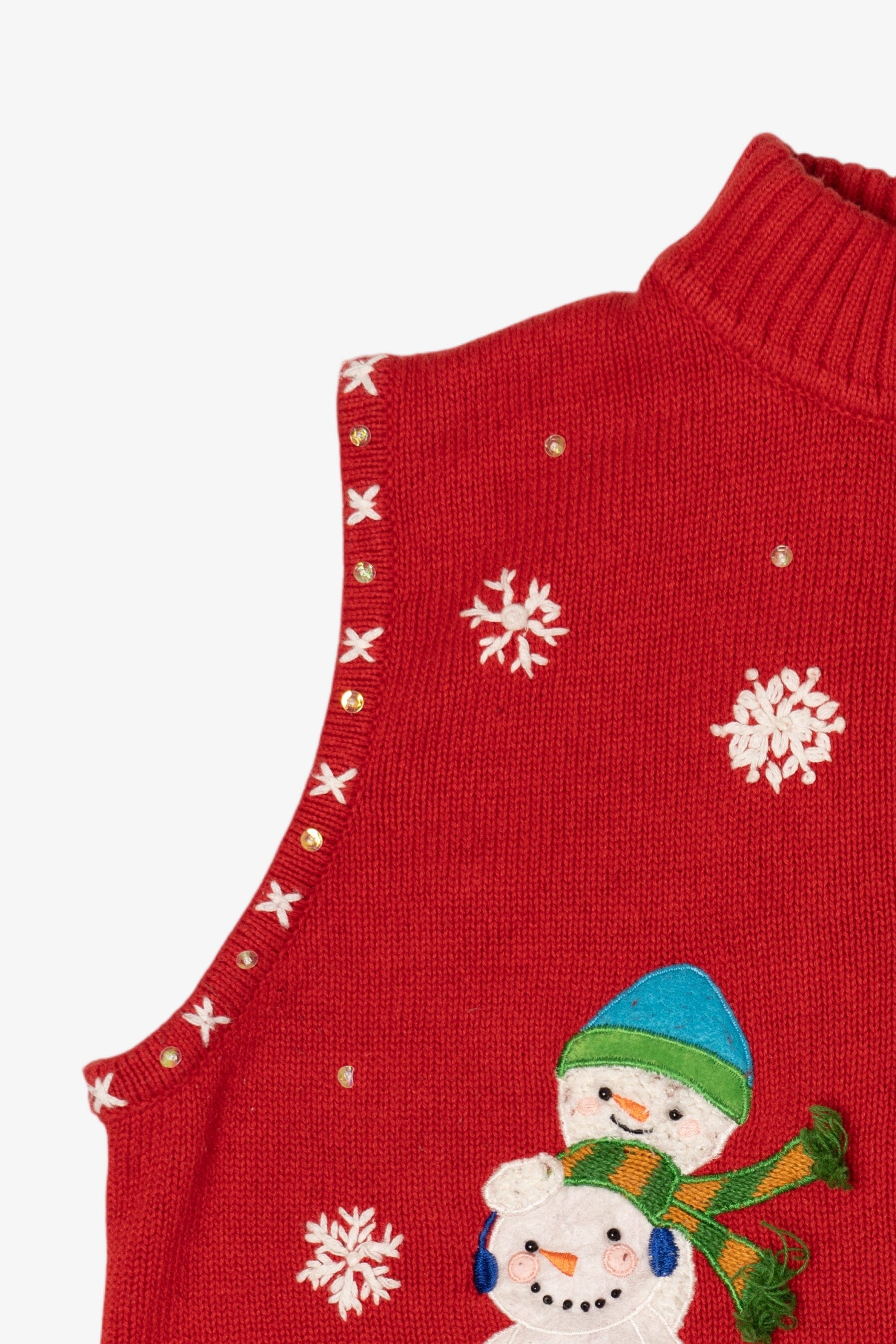 Vintage Red Mercer Street Studio Snowmen Ugly Christmas Vest