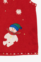 Vintage Red Mercer Street Studio Snowmen Ugly Christmas Vest