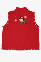 Vintage Red Mercer Street Studio Snowmen Ugly Christmas Vest