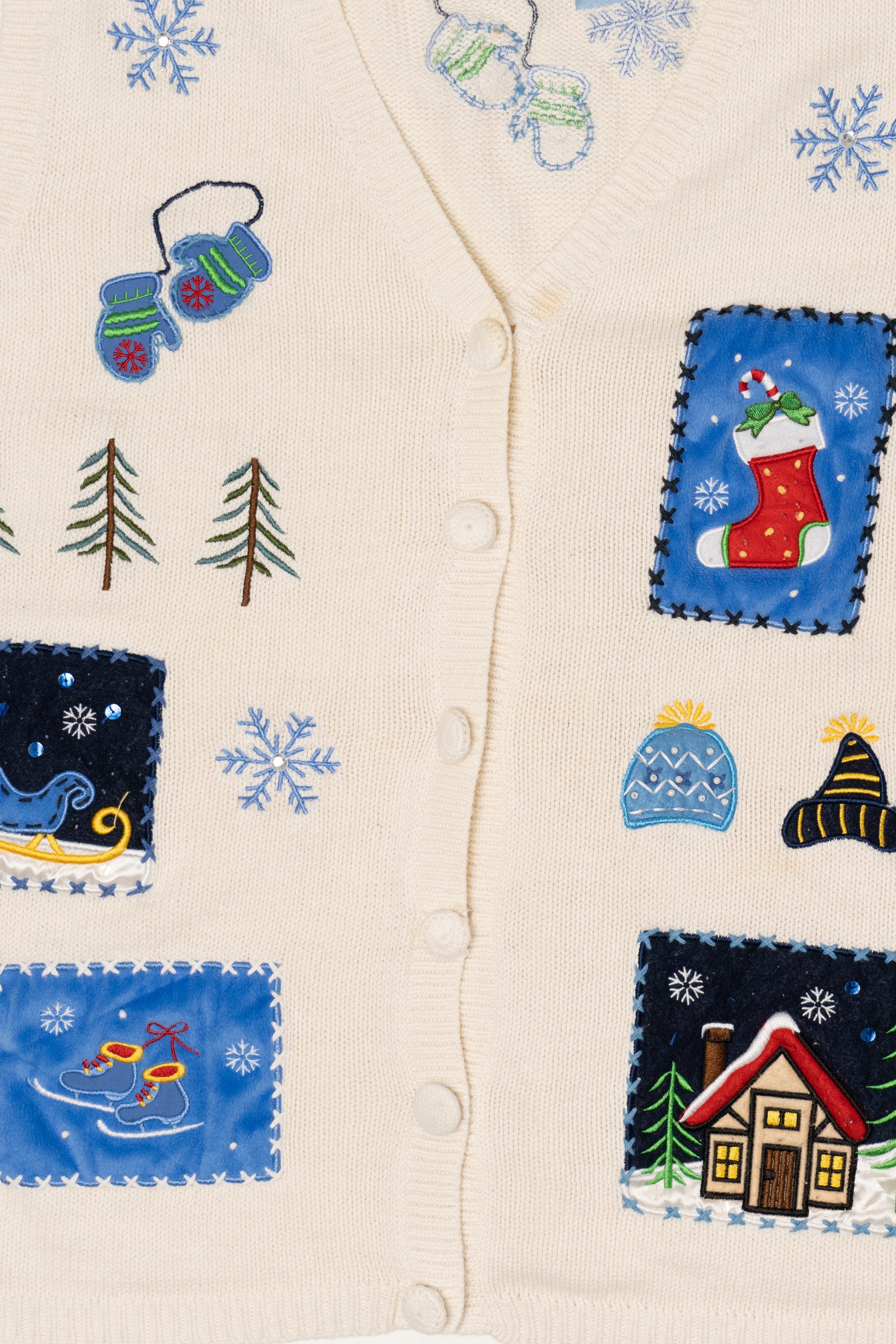Vintage White Holiday Editions Ugly Christmas Vest (2000s)