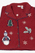 Vintage Red North Crest Ugly Christmas Vest (1990s)