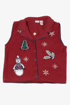 Vintage Red North Crest Ugly Christmas Vest (1990s)