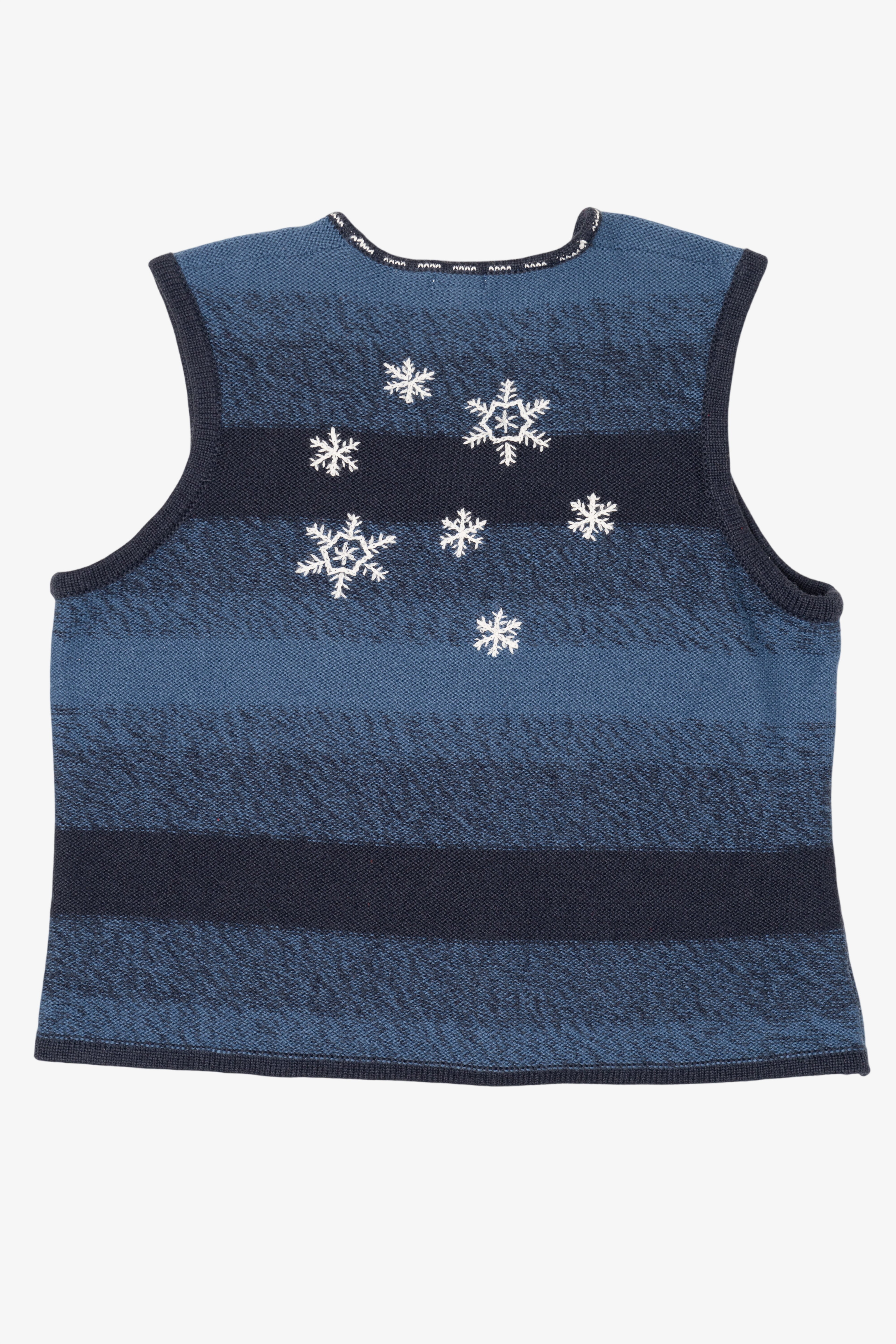 Vintage Blue C.J Banks Snowflakes Ugly Christmas Vest (2000s)