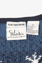 Vintage Blue C.J Banks Snowflakes Ugly Christmas Vest (2000s)