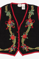 Vintage Black Kathie Lee Ugly Christmas Vest (1990s)