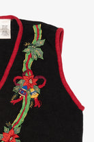 Vintage Black Kathie Lee Ugly Christmas Vest (1990s)