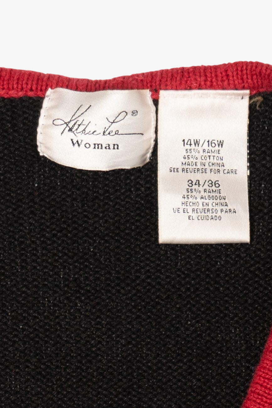 Vintage Black Kathie Lee Ugly Christmas Vest (1990s)