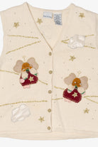 Vintage White Bobbie Brooks Angels Ugly Christmas Vest (1990s)
