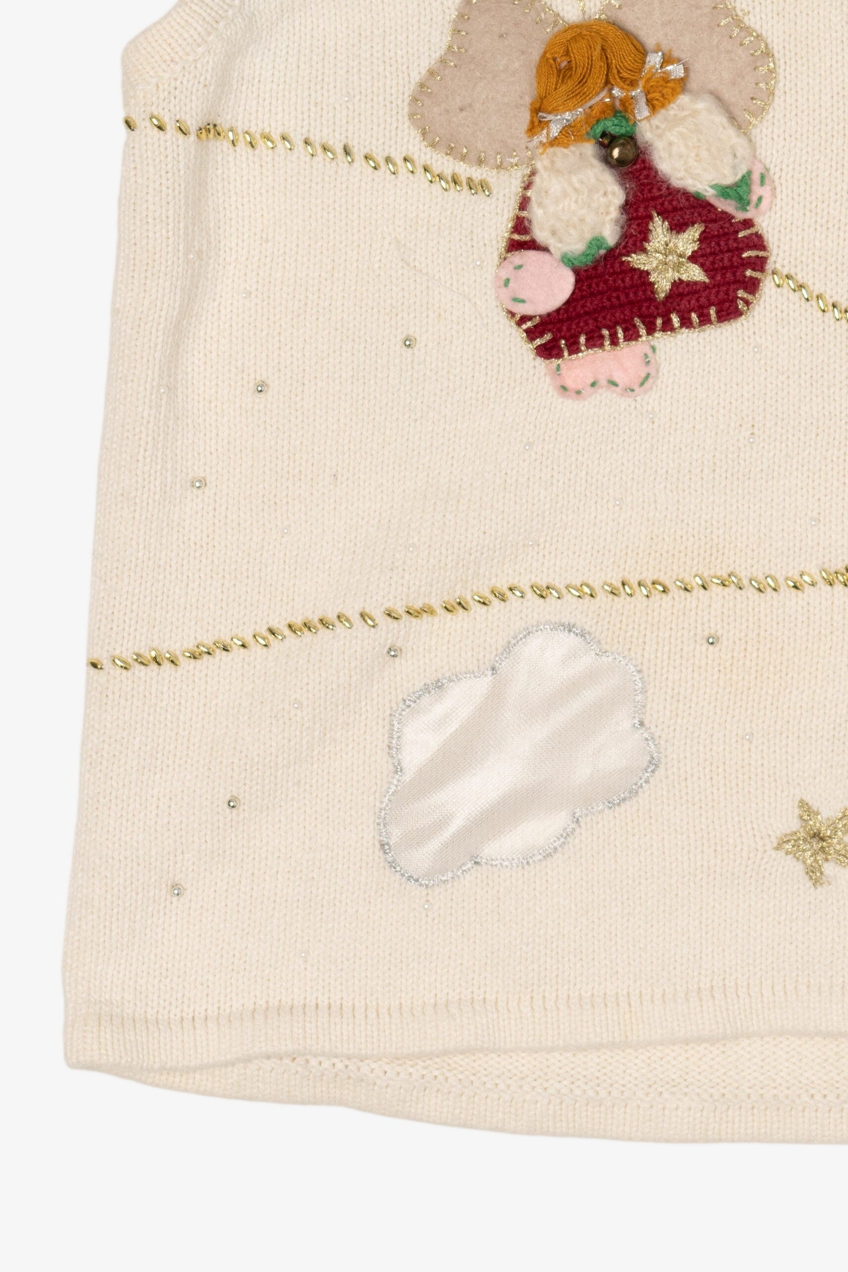 Vintage White Bobbie Brooks Angels Ugly Christmas Vest (1990s)