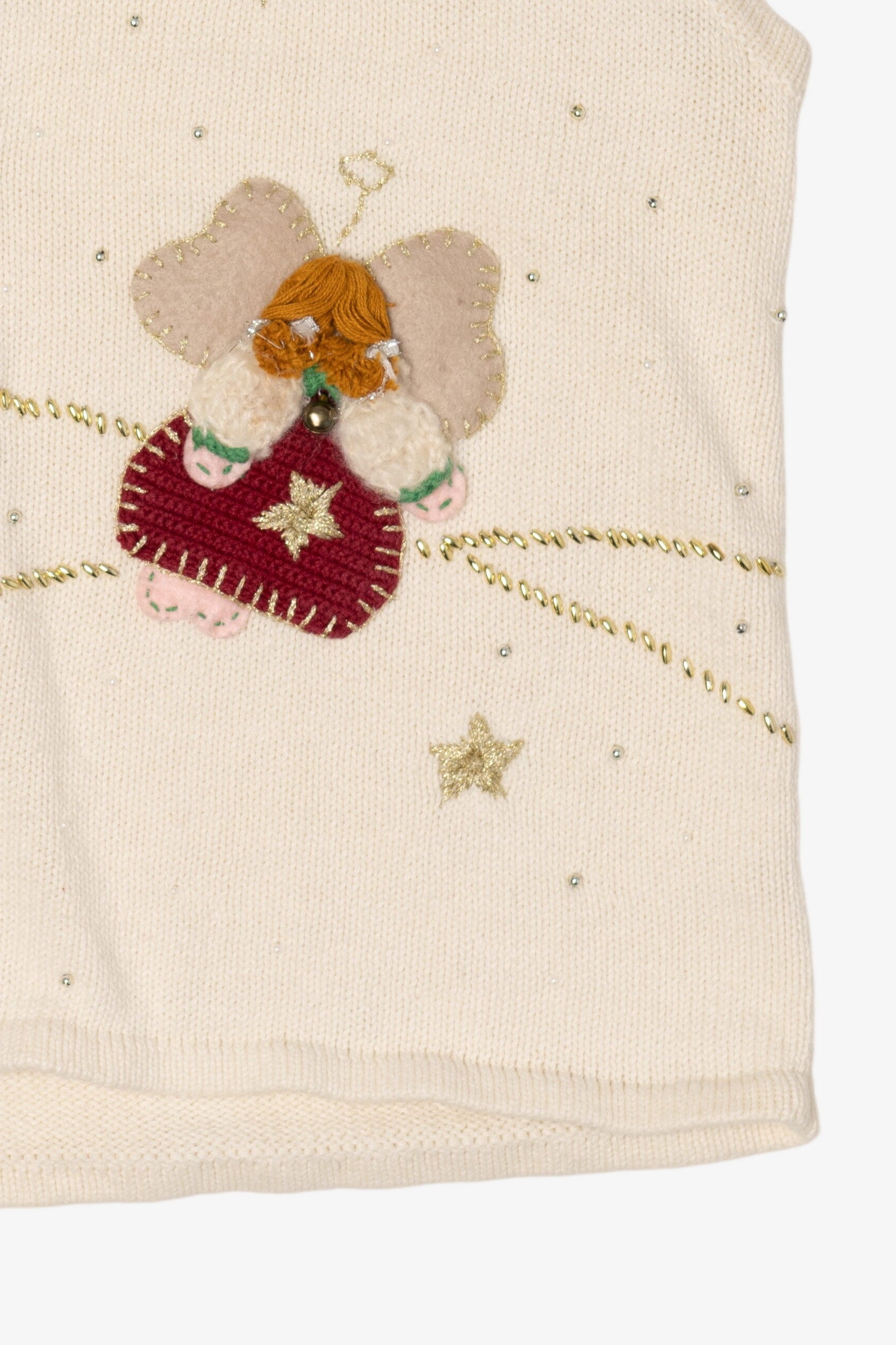 Vintage White Bobbie Brooks Angels Ugly Christmas Vest (1990s)