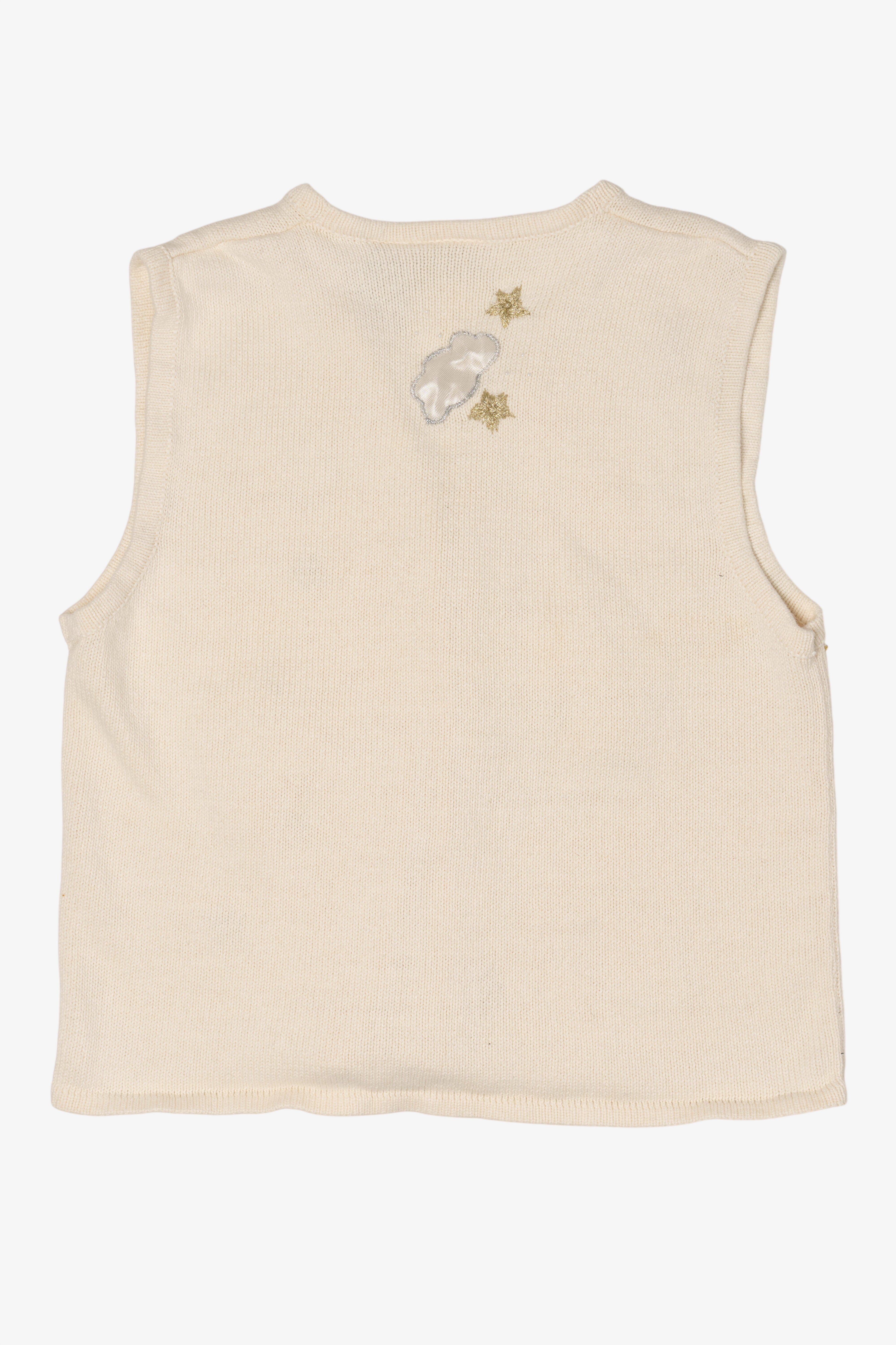 Vintage White Bobbie Brooks Angels Ugly Christmas Vest (1990s)