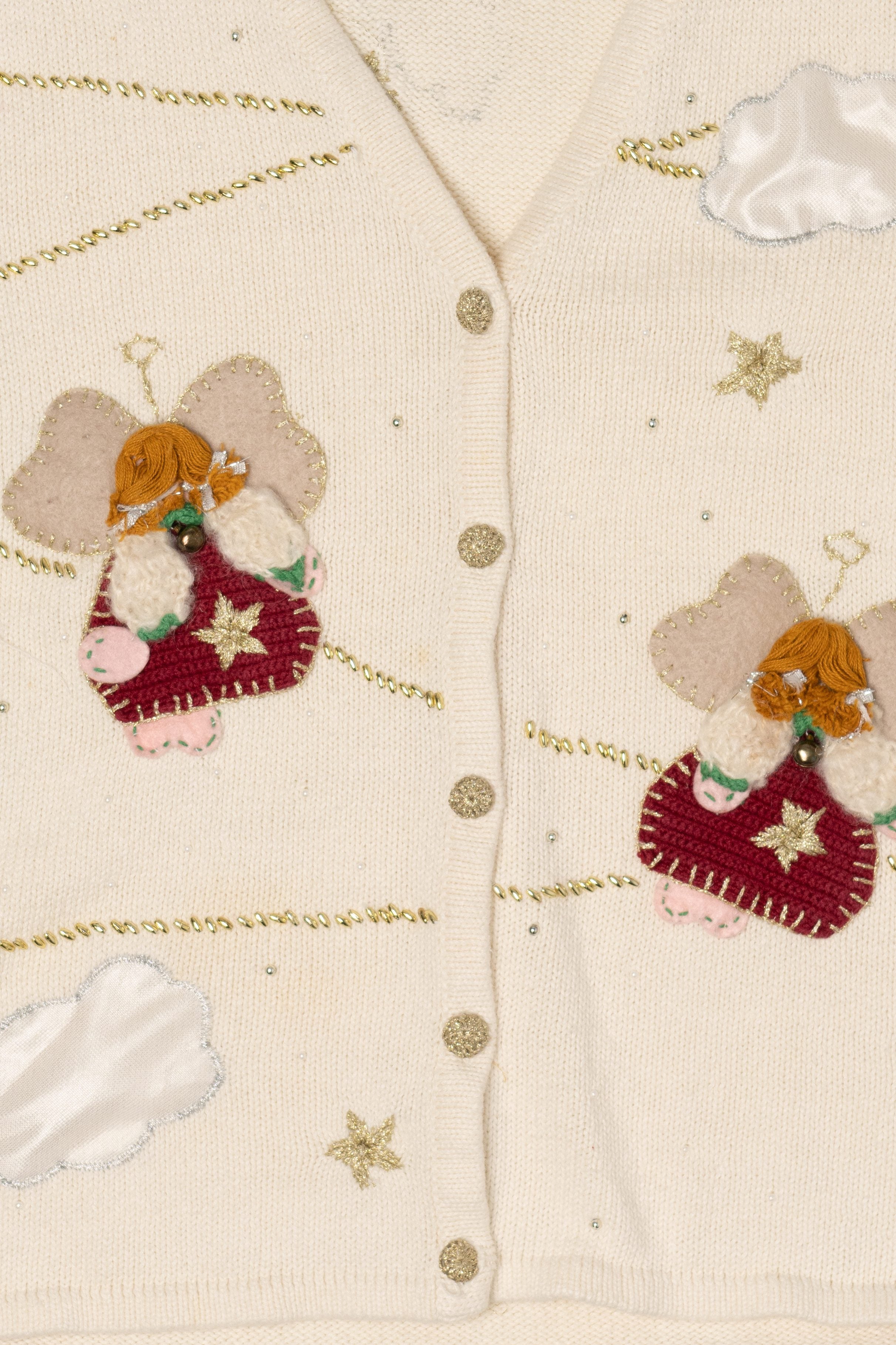 Vintage White Bobbie Brooks Angels Ugly Christmas Vest (1990s)