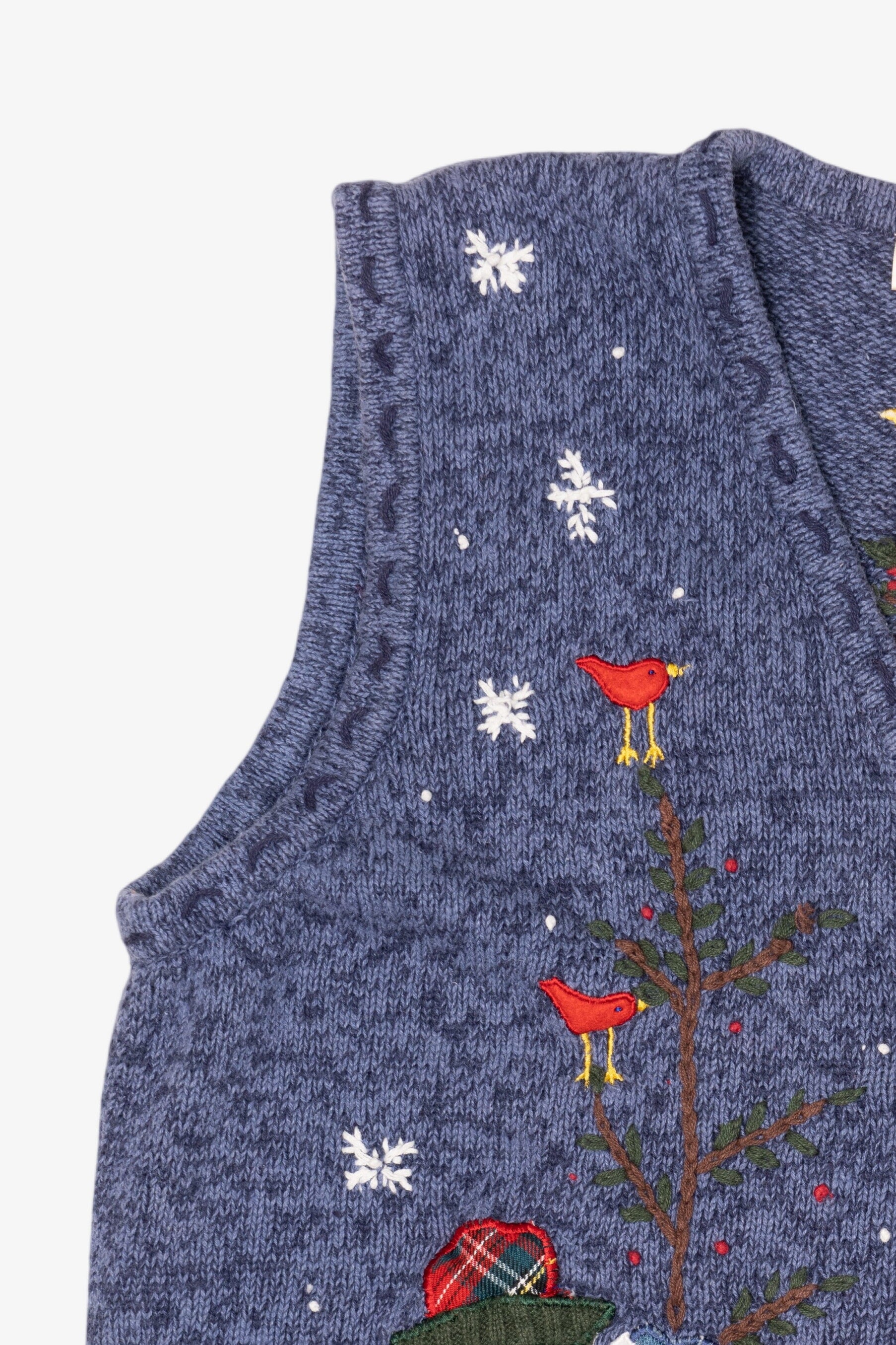 Vintage Blue Bobbie Brooks Snowmen Ugly Christmas Vest (1990s)