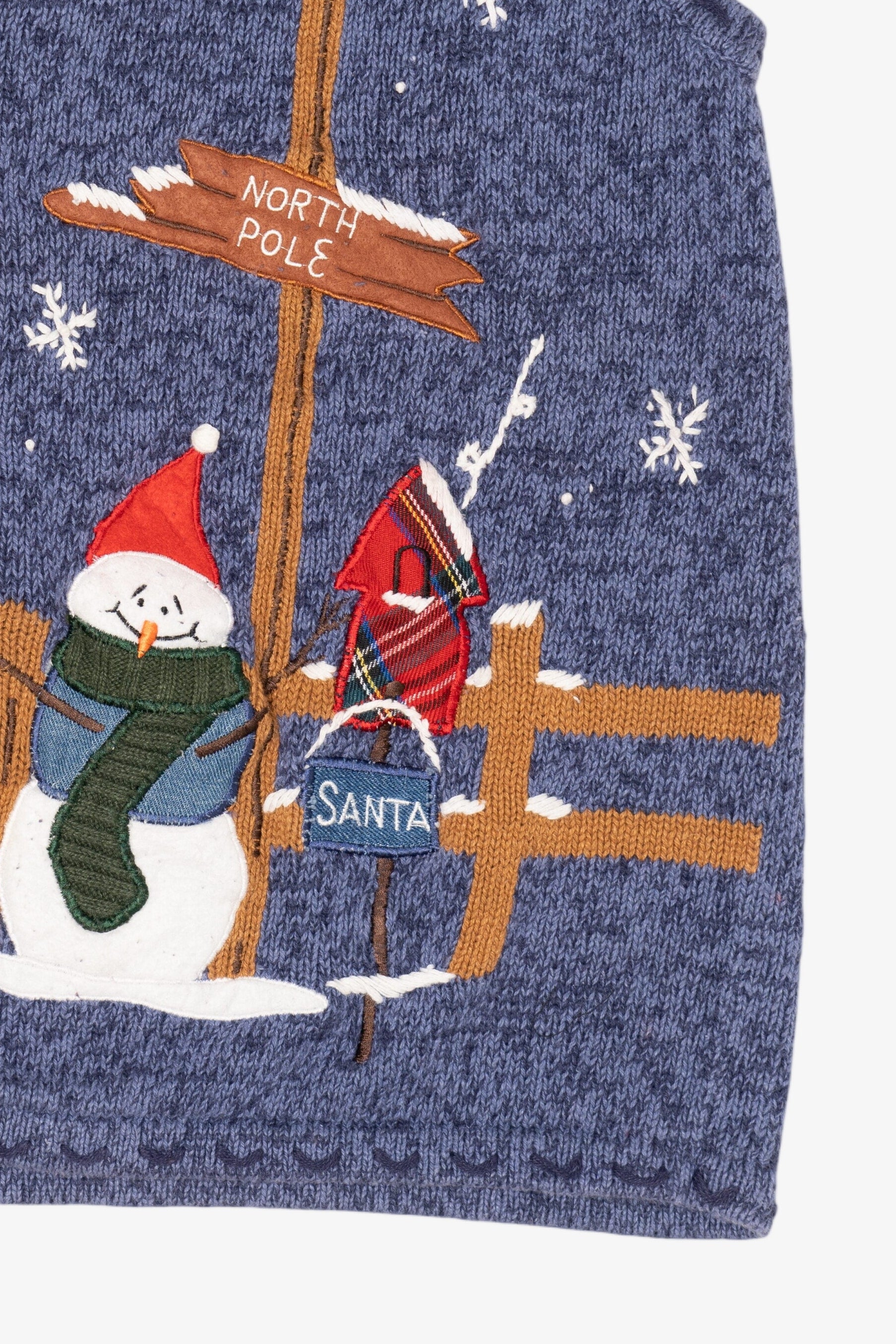 Vintage Blue Bobbie Brooks Snowmen Ugly Christmas Vest (1990s)