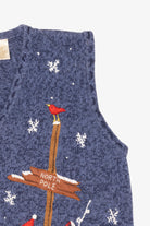 Vintage Blue Bobbie Brooks Snowmen Ugly Christmas Vest (1990s)