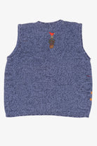 Vintage Blue Bobbie Brooks Snowmen Ugly Christmas Vest (1990s)