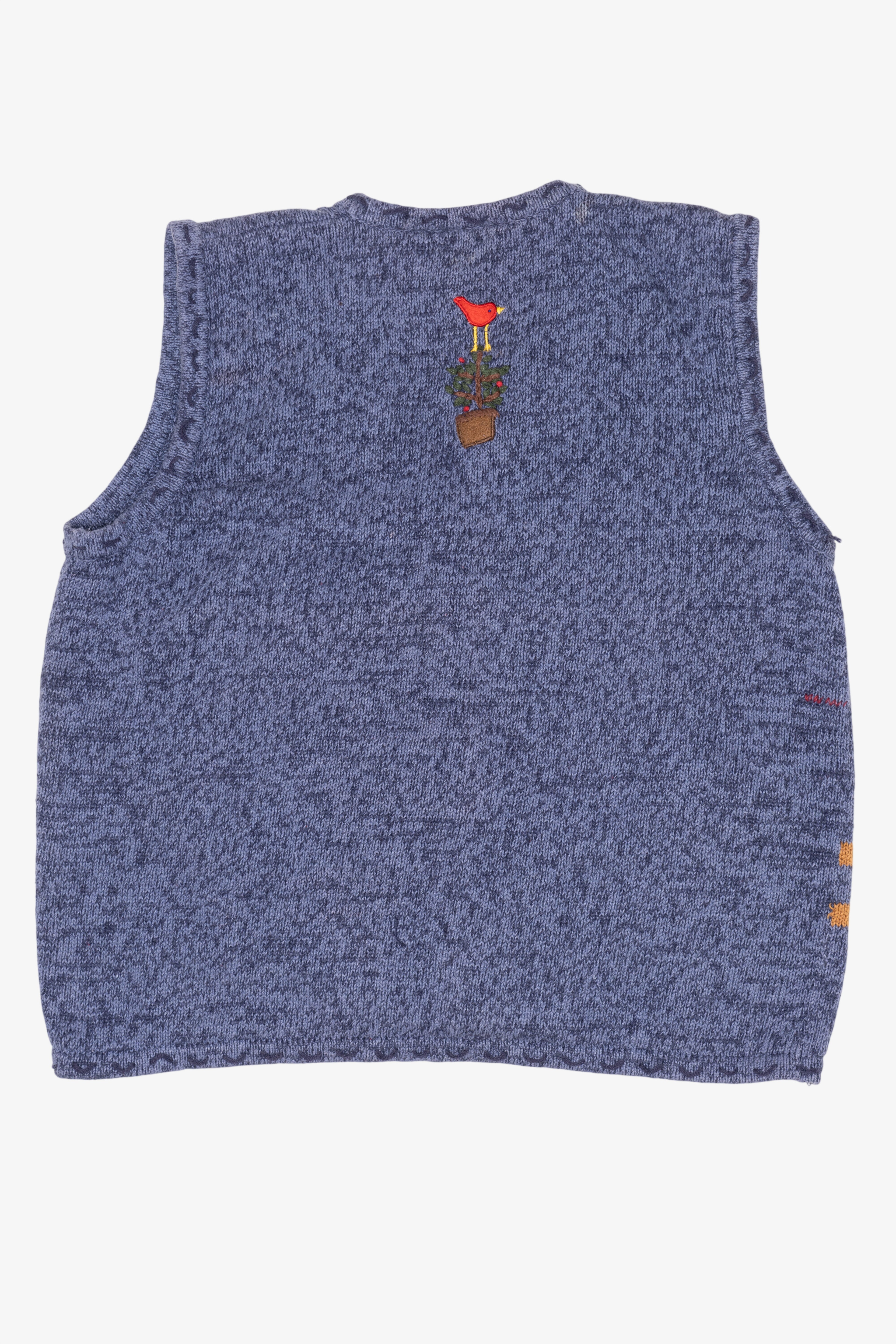 Vintage Blue Bobbie Brooks Snowmen Ugly Christmas Vest (1990s)