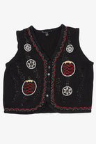 Vintage Black Reference Point 2 Ornaments Ugly Christmas Vest (2000s)