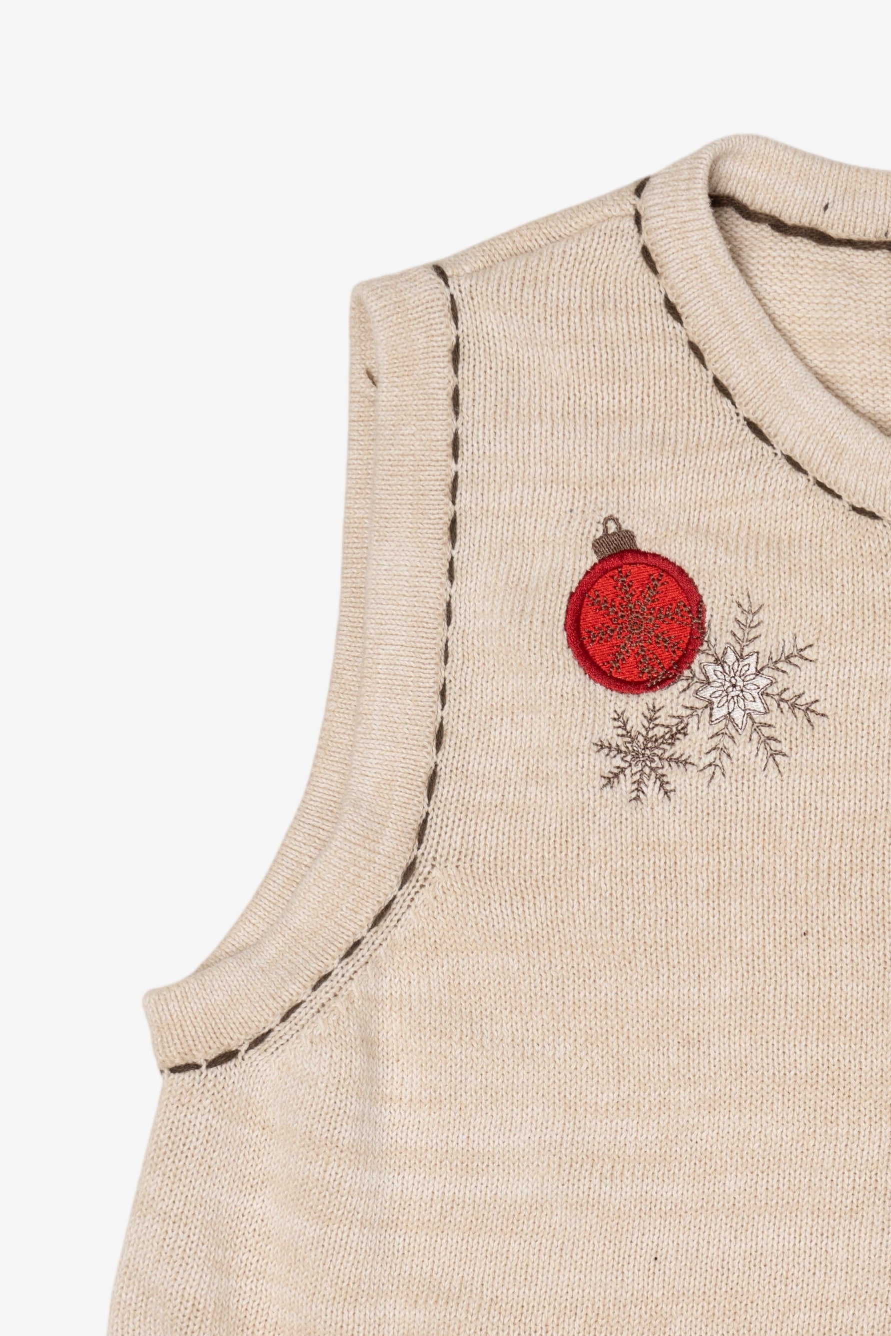 Vintage Beige Blair Ugly Christmas Vest (2000s)