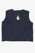 Vintage Blue Designers Originals Studio Snowmen Ugly Christmas Vest (1990s)