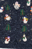 Vintage Blue Designers Originals Studio Snowmen Ugly Christmas Vest (1990s)