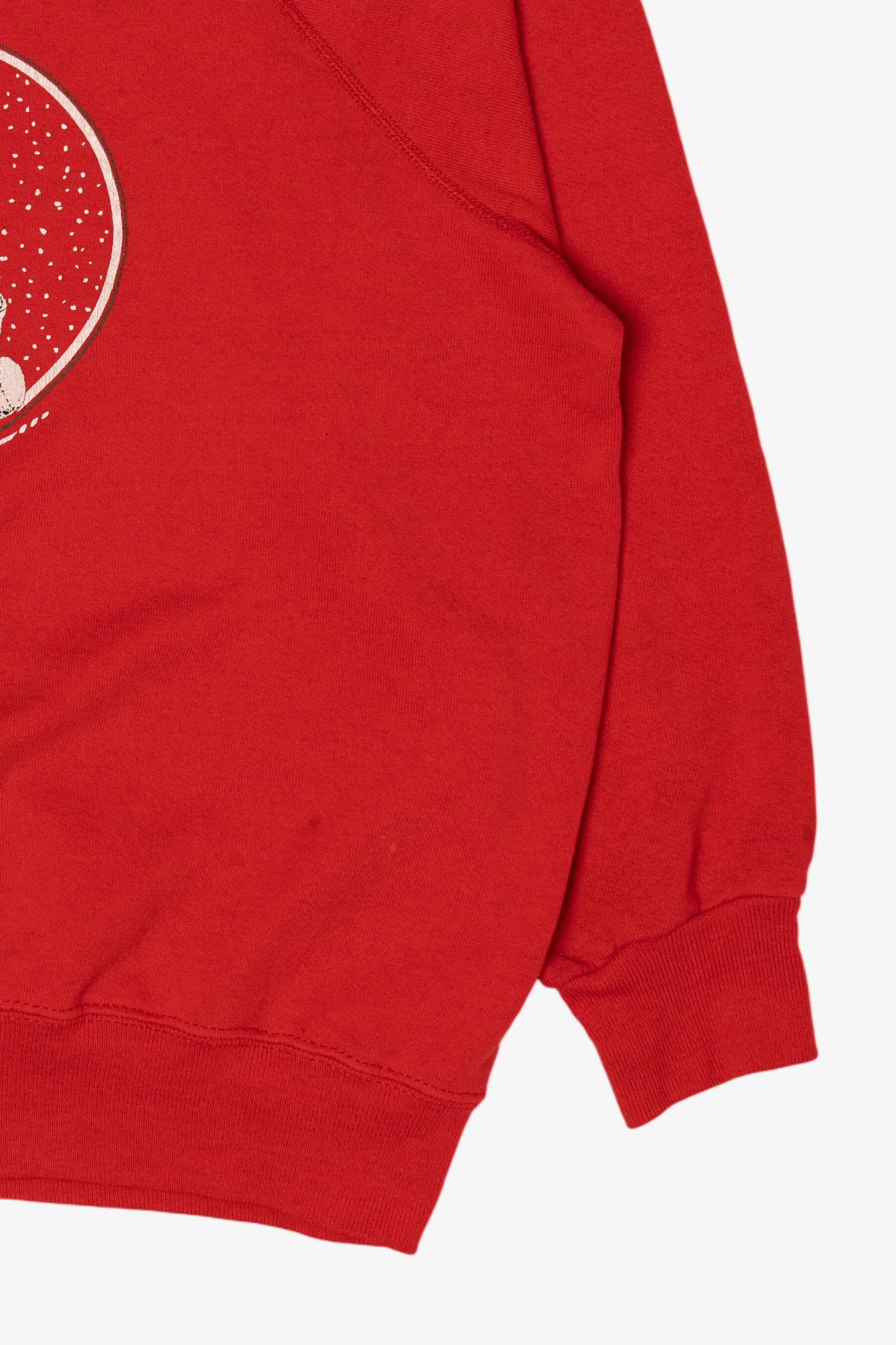 Vintage Red Bassett-Walker Bears Raglan Ugly Christmas Sweatshirt (1990s)
