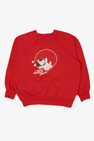 Vintage Red Bassett-Walker Bears Raglan Ugly Christmas Sweatshirt (1990s)