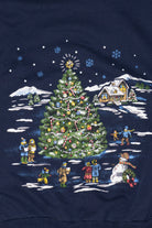 Vintage Navy Blue Basic Editions Ugly Christmas Sweatshirt (1990s)