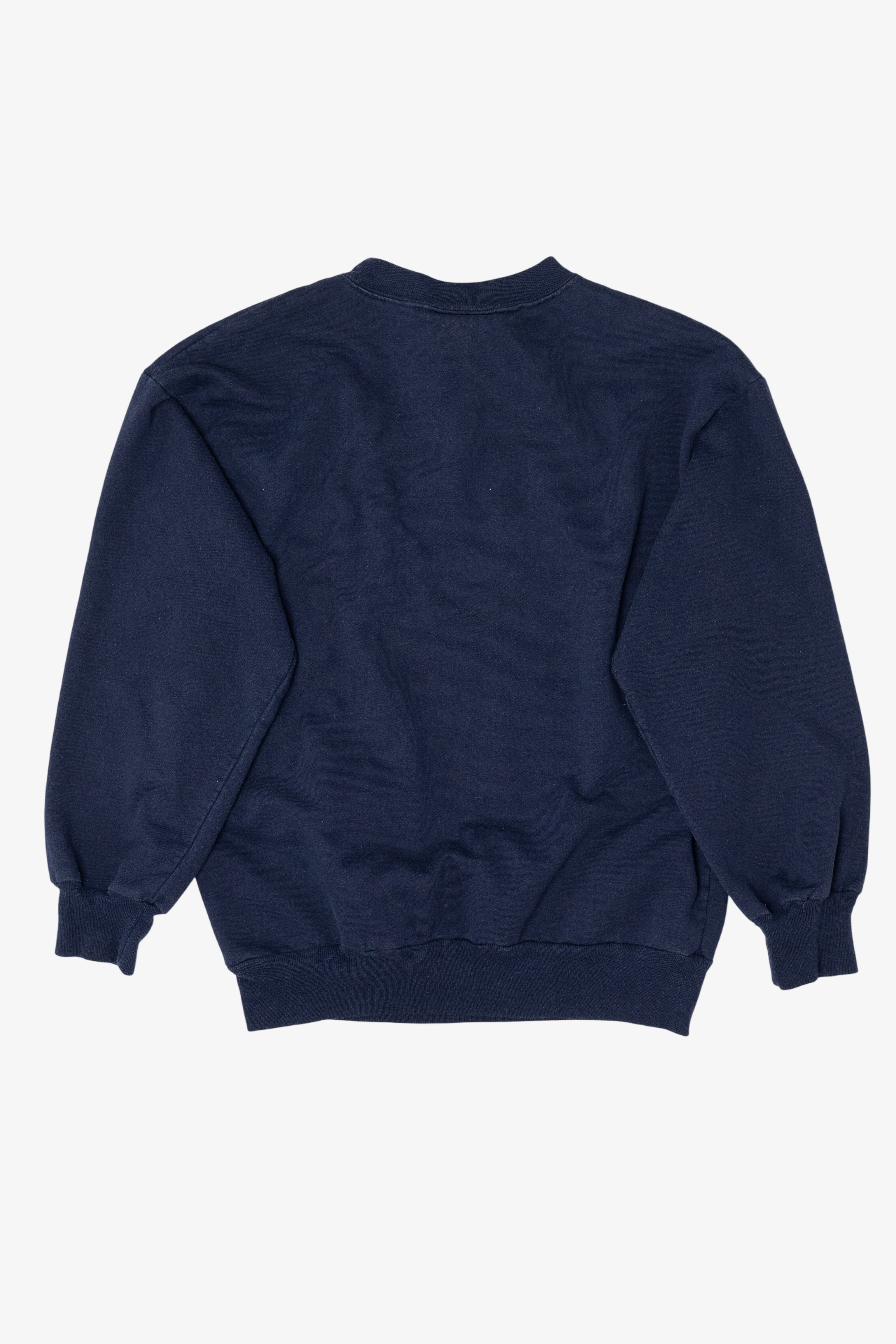 Vintage Navy Blue Basic Editions Ugly Christmas Sweatshirt (1990s)