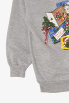 Vintage Gray Basic Editions Ugly Christmas Sweatshirt (1990s)