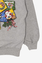 Vintage Gray Basic Editions Ugly Christmas Sweatshirt (1990s)
