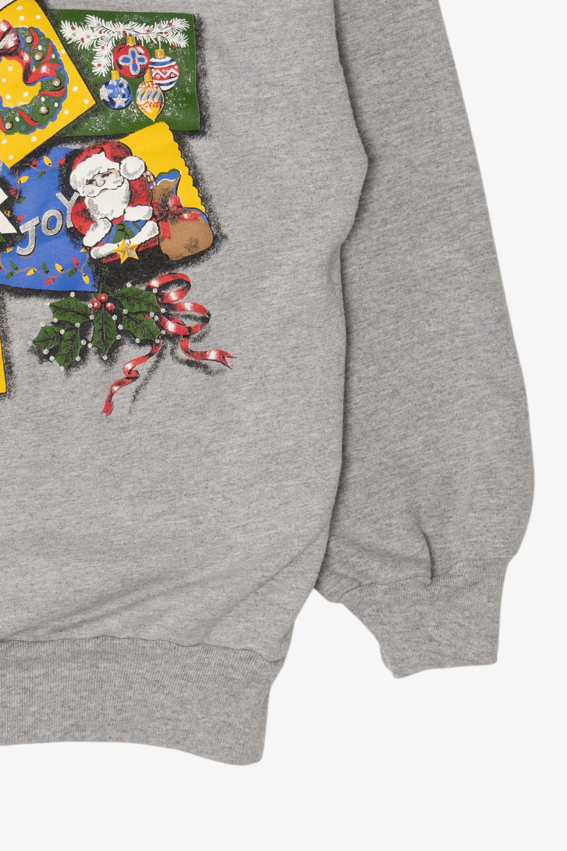 Vintage Gray Basic Editions Ugly Christmas Sweatshirt (1990s)