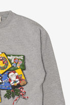 Vintage Gray Basic Editions Ugly Christmas Sweatshirt (1990s)