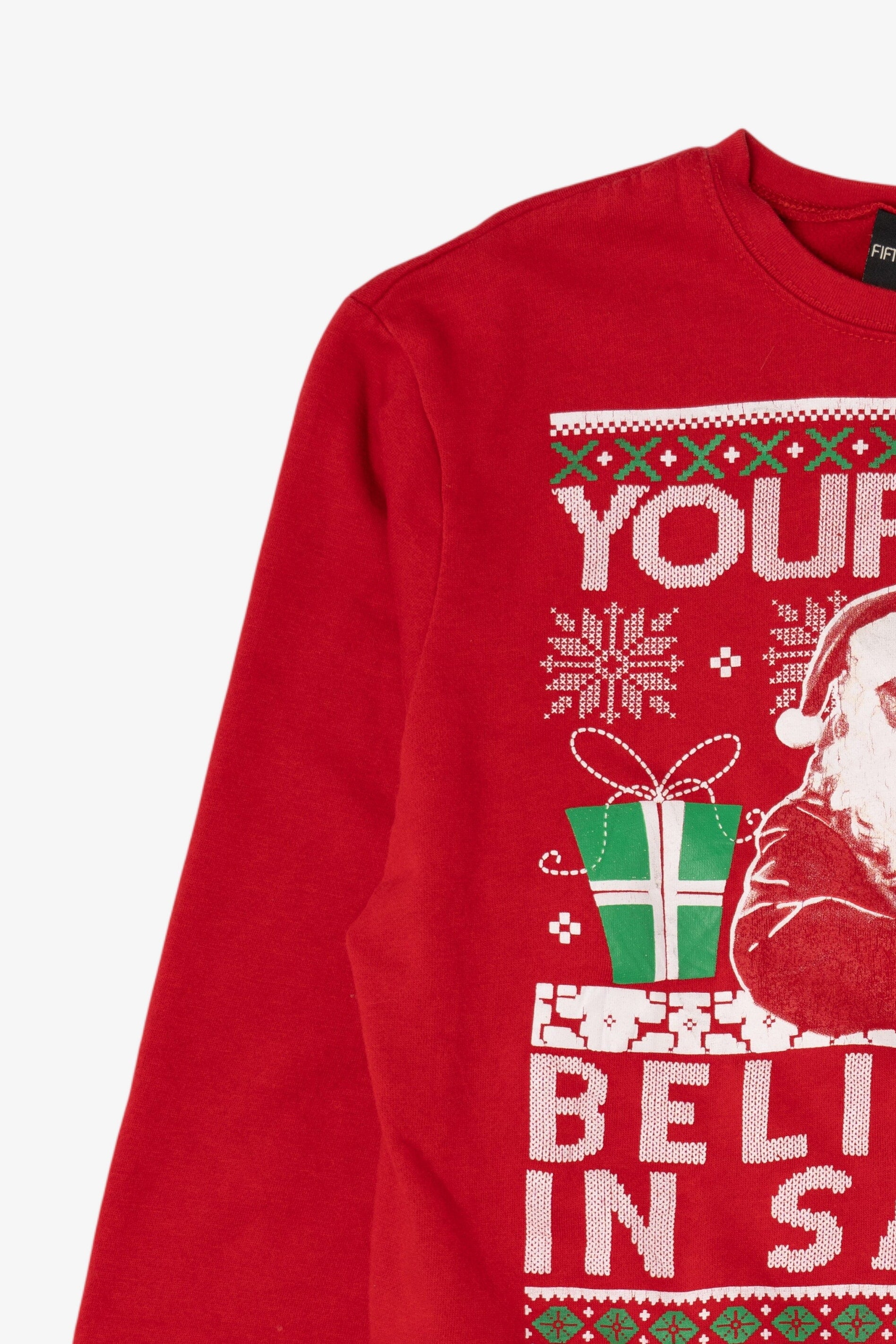 Modern "Your Mom Believes In Santa" Ugly Christmas Sweatshirt (2010s)