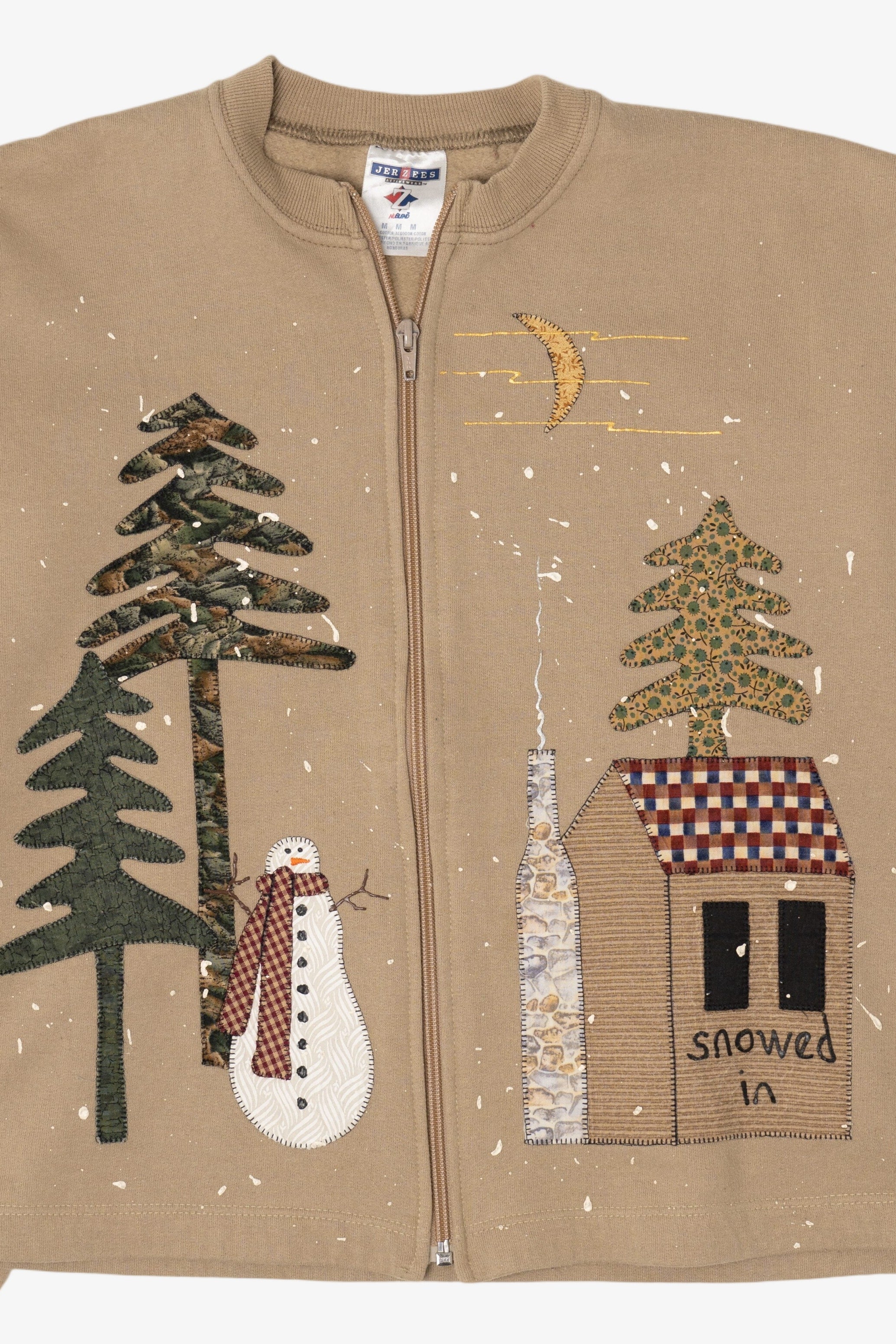 Beige Jerzees Snowmen Ugly Christmas Sweatshirt (2010s)