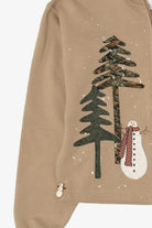 Beige Jerzees Snowmen Ugly Christmas Sweatshirt (2010s)