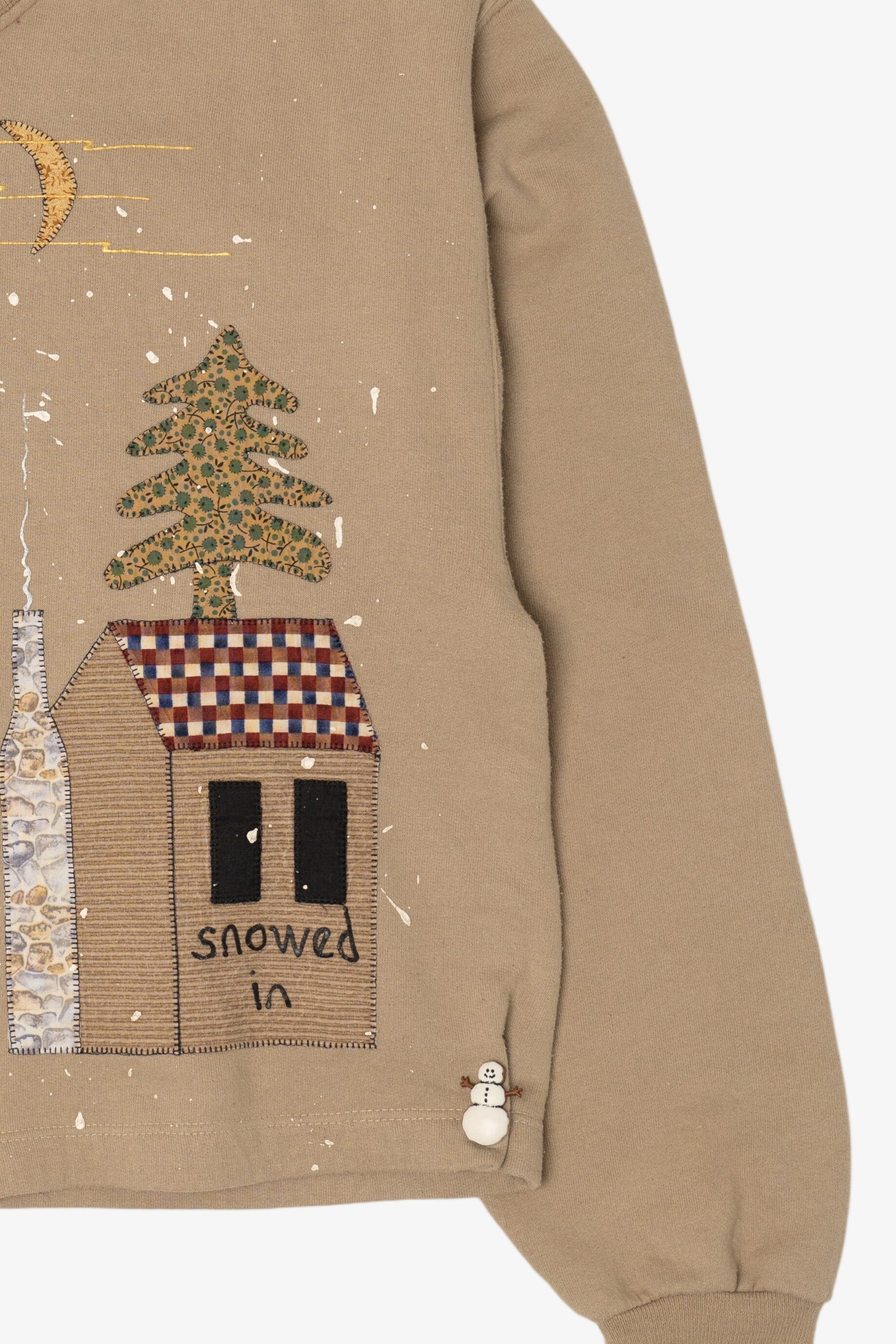 Beige Jerzees Snowmen Ugly Christmas Sweatshirt (2010s)