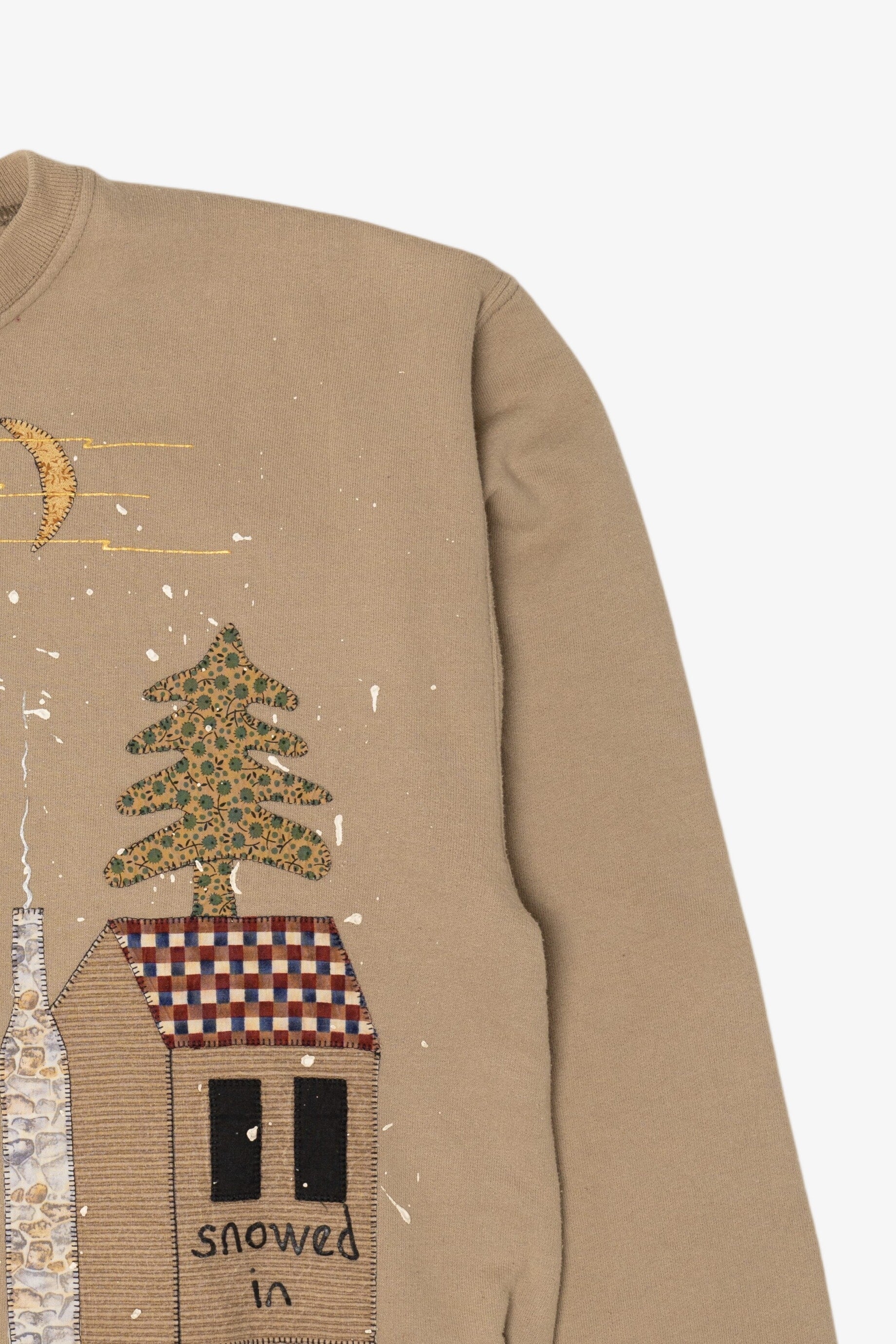 Beige Jerzees Snowmen Ugly Christmas Sweatshirt (2010s)