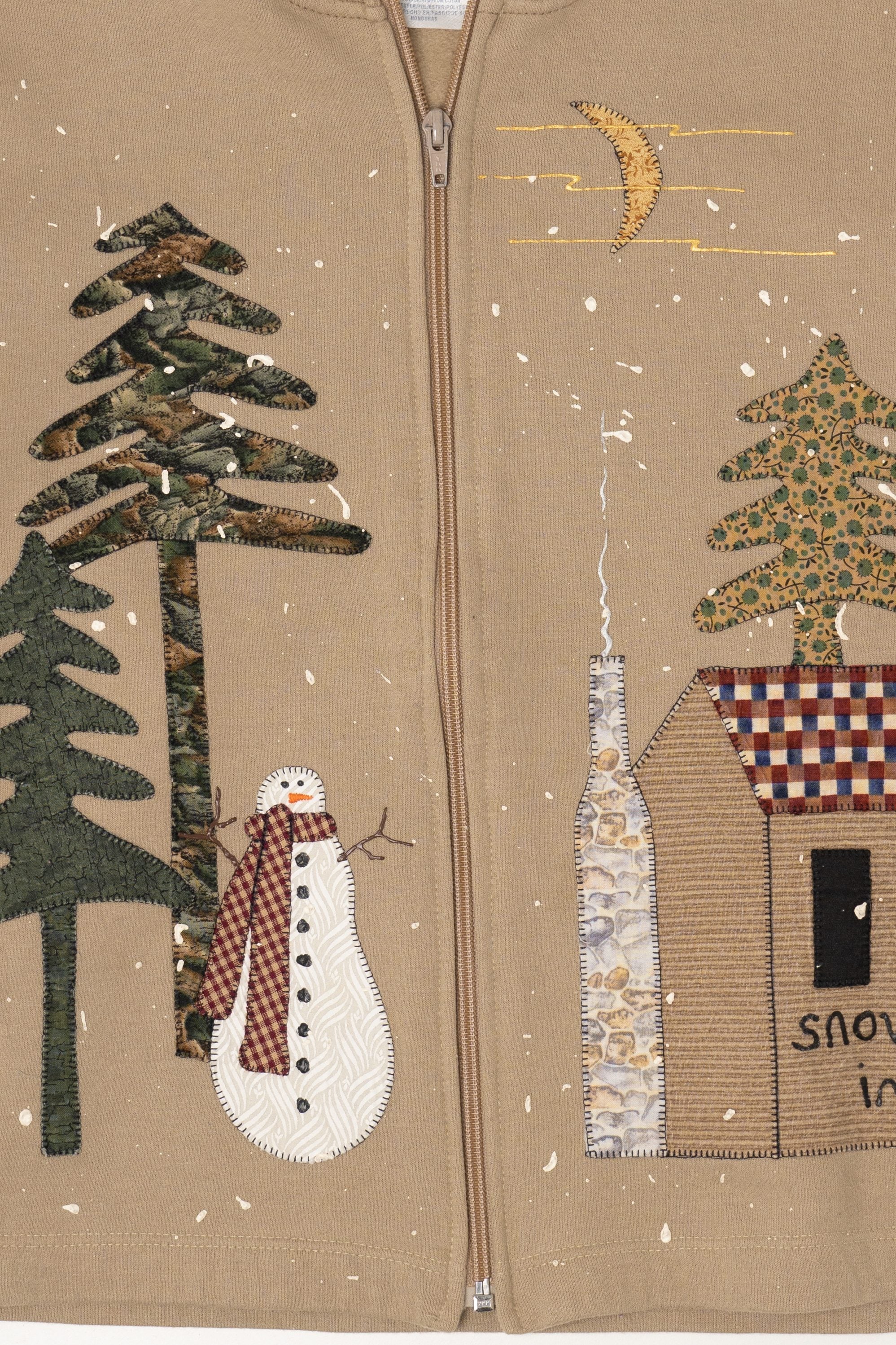 Beige Jerzees Snowmen Ugly Christmas Sweatshirt (2010s)
